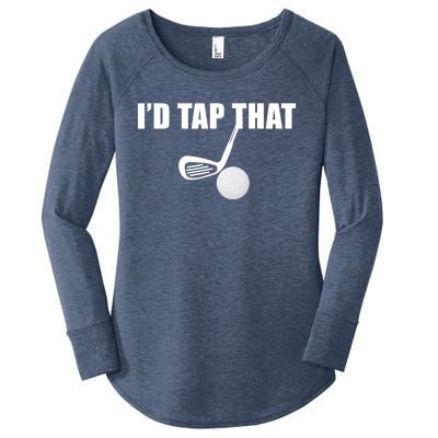 I'd Tap That Funny Golf Ball Tee For Golfing Players Women's Perfect Tri Tunic Long Sleeve Shirt