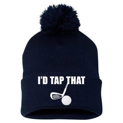 I'd Tap That Funny Golf Ball Tee For Golfing Players Pom Pom 12in Knit Beanie