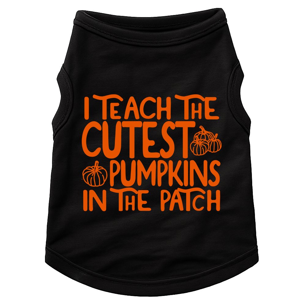 I Teach The Cutest Pumpkins In The Patch Halloween Teacher Doggie Tank