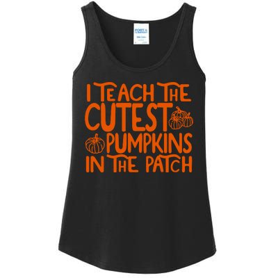 I Teach The Cutest Pumpkins In The Patch Halloween Teacher Ladies Essential Tank