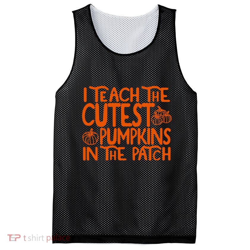 I Teach The Cutest Pumpkins In The Patch Halloween Teacher Mesh Reversible Basketball Jersey Tank