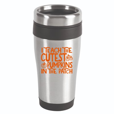 I Teach The Cutest Pumpkins In The Patch Halloween Teacher 16oz Travel Tumbler