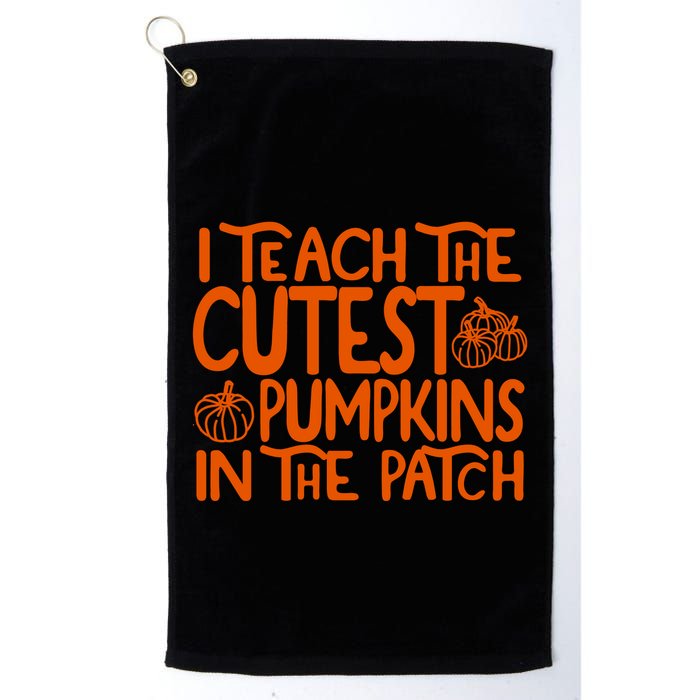 I Teach The Cutest Pumpkins In The Patch Halloween Teacher Golf Towel