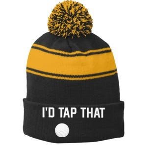 ID Tap That Funny Golf Stripe Pom Pom Beanie