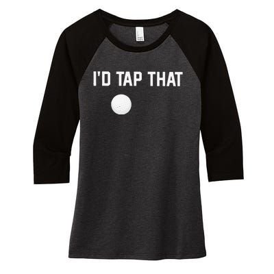 ID Tap That Funny Golf Women's Tri-Blend 3/4-Sleeve Raglan Shirt