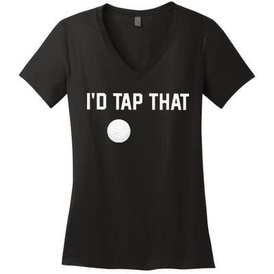 ID Tap That Funny Golf Women's V-Neck T-Shirt