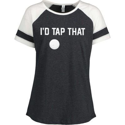 ID Tap That Funny Golf Enza Ladies Jersey Colorblock Tee