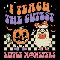 I Teach The Cutest Little Monster Retro Teacher Halloween Cute Gift Wool Snapback Cap
