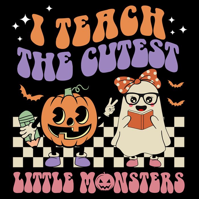 I Teach The Cutest Little Monster Retro Teacher Halloween Cute Gift Wool Snapback Cap