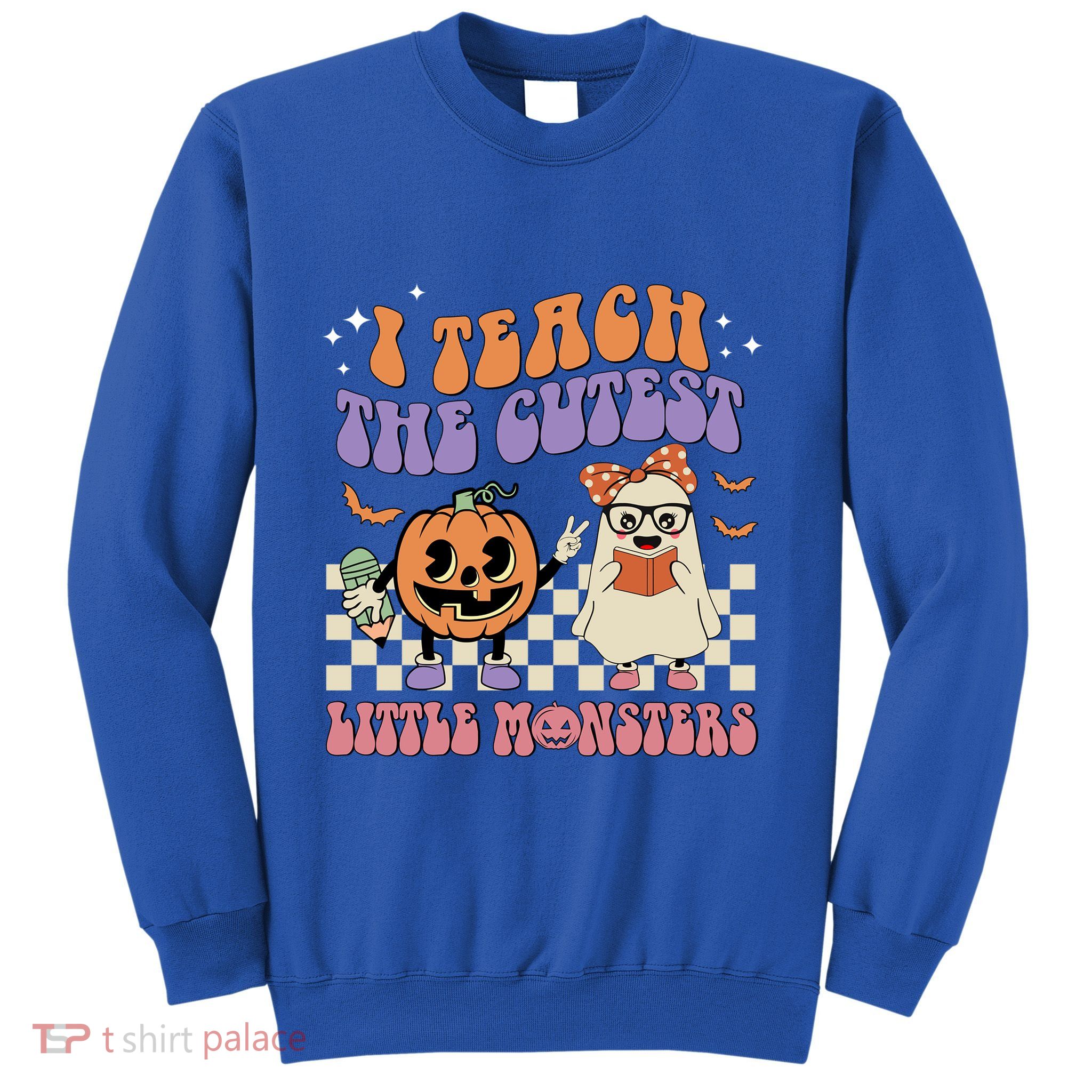 I Teach The Cutest Little Monster Retro Teacher Halloween Cute Gift Sweatshirt