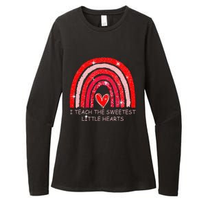 I Teach The Sweetest Hearts Rainbow Teacher Valentines Day Womens CVC Long Sleeve Shirt