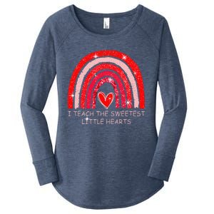 I Teach The Sweetest Hearts Rainbow Teacher Valentines Day Women's Perfect Tri Tunic Long Sleeve Shirt