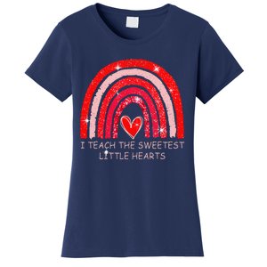 I Teach The Sweetest Hearts Rainbow Teacher Valentines Day Women's T-Shirt