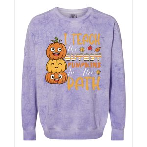 I Teach The Cutest Pumpkins In The Patch Rainbow Girls Boys Colorblast Crewneck Sweatshirt