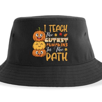 I Teach The Cutest Pumpkins In The Patch Rainbow Girls Boys Sustainable Bucket Hat