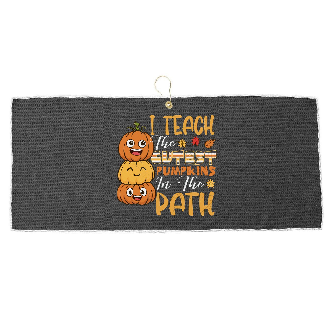 I Teach The Cutest Pumpkins In The Patch Rainbow Girls Boys Large Microfiber Waffle Golf Towel
