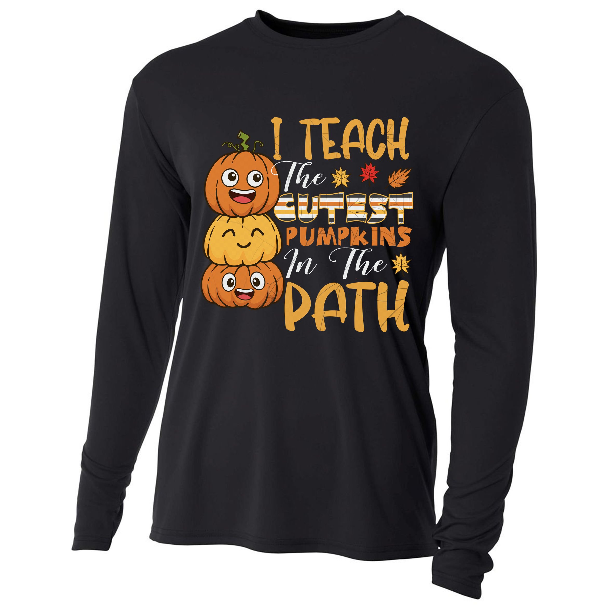 I Teach The Cutest Pumpkins In The Patch Rainbow Girls Boys Cooling Performance Long Sleeve Crew