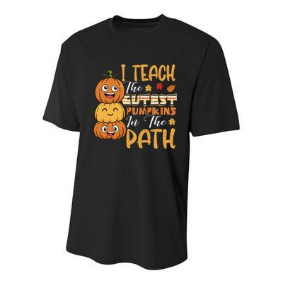 I Teach The Cutest Pumpkins In The Patch Rainbow Girls Boys Youth Performance Sprint T-Shirt