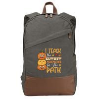 I Teach The Cutest Pumpkins In The Patch Rainbow Girls Boys Cotton Canvas Backpack