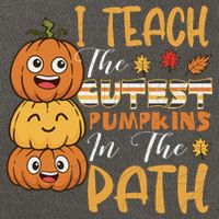 I Teach The Cutest Pumpkins In The Patch Rainbow Girls Boys Cotton Canvas Backpack