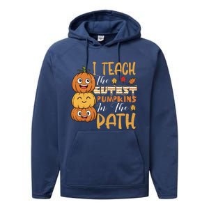 I Teach The Cutest Pumpkins In The Patch Rainbow Girls Boys Performance Fleece Hoodie