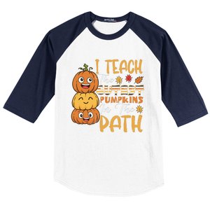 I Teach The Cutest Pumpkins In The Patch Rainbow Girls Boys Baseball Sleeve Shirt