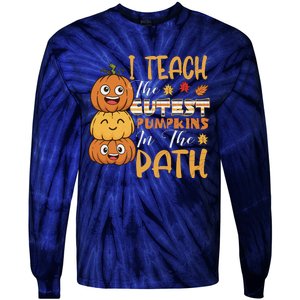 I Teach The Cutest Pumpkins In The Patch Rainbow Girls Boys Tie-Dye Long Sleeve Shirt