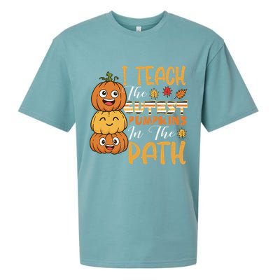 I Teach The Cutest Pumpkins In The Patch Rainbow Girls Boys Sueded Cloud Jersey T-Shirt