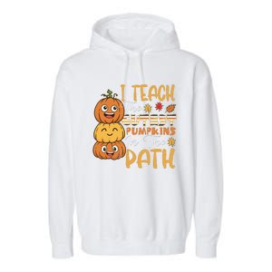 I Teach The Cutest Pumpkins In The Patch Rainbow Girls Boys Garment-Dyed Fleece Hoodie