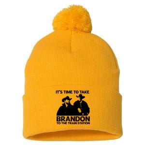 Its Time To Take Brandon To The Train Station Pom Pom 12in Knit Beanie