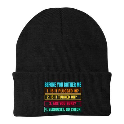 Information Technology Tech Technical Support Funny Saying Gift Knit Cap Winter Beanie