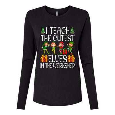 I Teach The Cutest In The Workshop Christmas Teacher Gift Womens Cotton Relaxed Long Sleeve T-Shirt