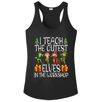 I Teach The Cutest In The Workshop Christmas Teacher Gift Ladies PosiCharge Competitor Racerback Tank