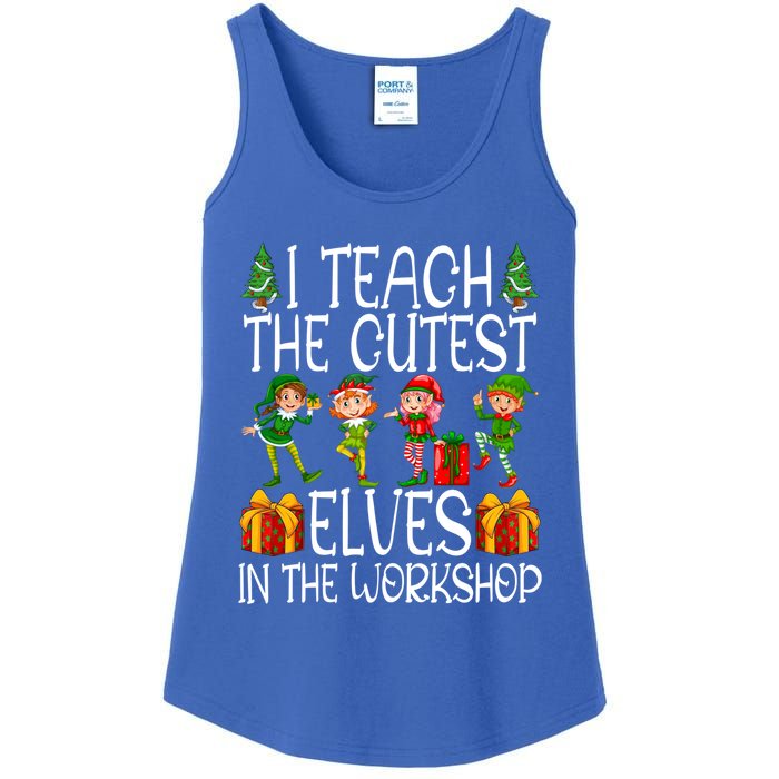 I Teach The Cutest In The Workshop Christmas Teacher Gift Ladies Essential Tank