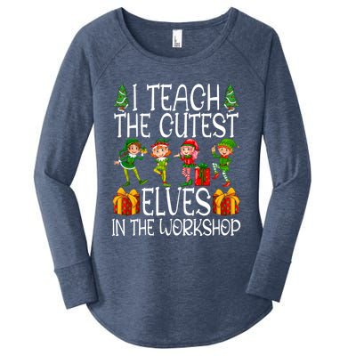 I Teach The Cutest In The Workshop Christmas Teacher Gift Women's Perfect Tri Tunic Long Sleeve Shirt