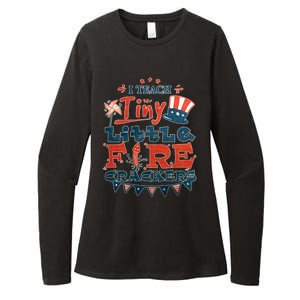 I Teach Tiny Little Firecrackers 4 Th Of July Patriotic Day Gift Womens CVC Long Sleeve Shirt