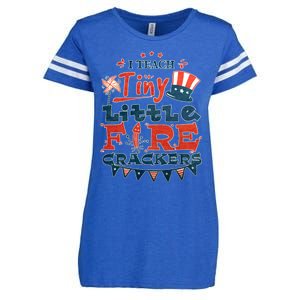 I Teach Tiny Little Firecrackers 4 Th Of July Patriotic Day Gift Enza Ladies Jersey Football T-Shirt