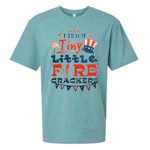 I Teach Tiny Little Firecrackers 4 Th Of July Patriotic Day Gift Sueded Cloud Jersey T-Shirt