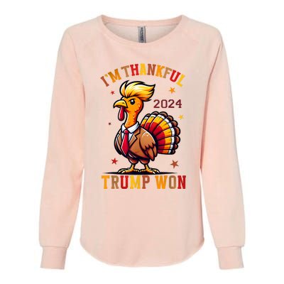 IM Thankful Trump Won 2024 Took American Back Thanksgiving Womens California Wash Sweatshirt