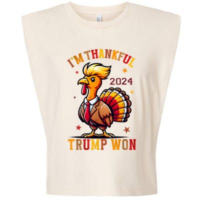 IM Thankful Trump Won 2024 Took American Back Thanksgiving Garment-Dyed Women's Muscle Tee