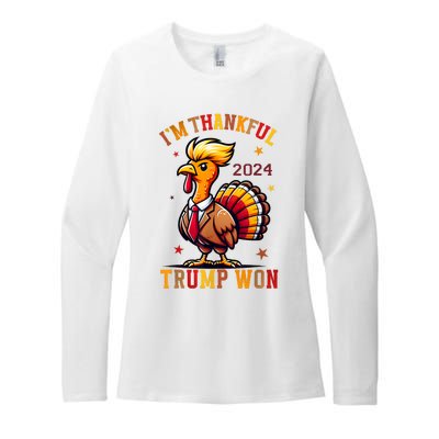 IM Thankful Trump Won 2024 Took American Back Thanksgiving Womens CVC Long Sleeve Shirt