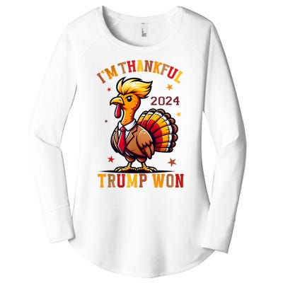 IM Thankful Trump Won 2024 Took American Back Thanksgiving Women's Perfect Tri Tunic Long Sleeve Shirt