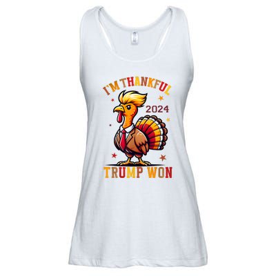 IM Thankful Trump Won 2024 Took American Back Thanksgiving Ladies Essential Flowy Tank