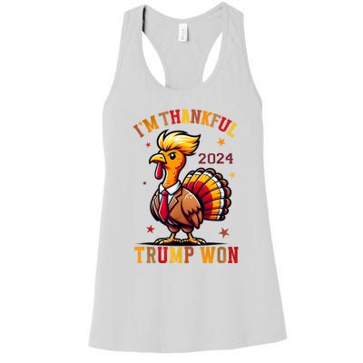 IM Thankful Trump Won 2024 Took American Back Thanksgiving Women's Racerback Tank