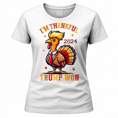 IM Thankful Trump Won 2024 Took American Back Thanksgiving Women's T-Shirt