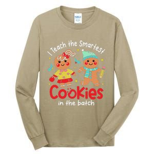 I Teach The Smartest Cookies In The Batch Christmas Teacher Tall Long Sleeve T-Shirt