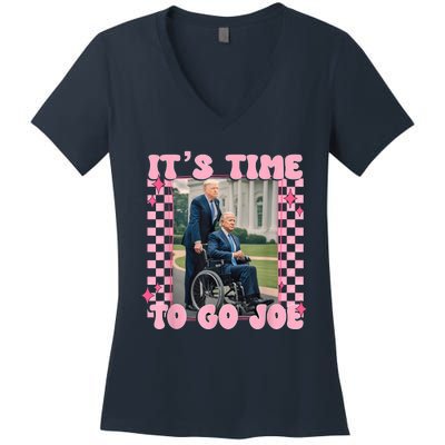 Its Time To Go Joe Funny Trump 2024 Women's V-Neck T-Shirt