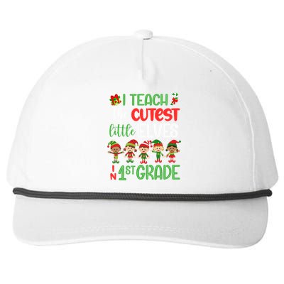 I Teach The Cutest Little Elves 1St Grade Teacher Xmas Great Gift Snapback Five-Panel Rope Hat