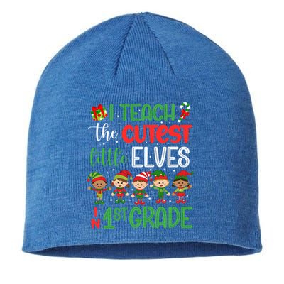 I Teach The Cutest Little Elves 1St Grade Teacher Xmas Great Gift Sustainable Beanie