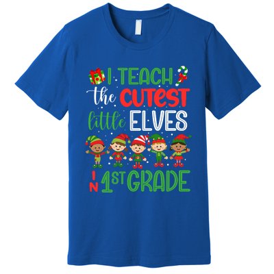 I Teach The Cutest Little Elves 1St Grade Teacher Xmas Great Gift Premium T-Shirt